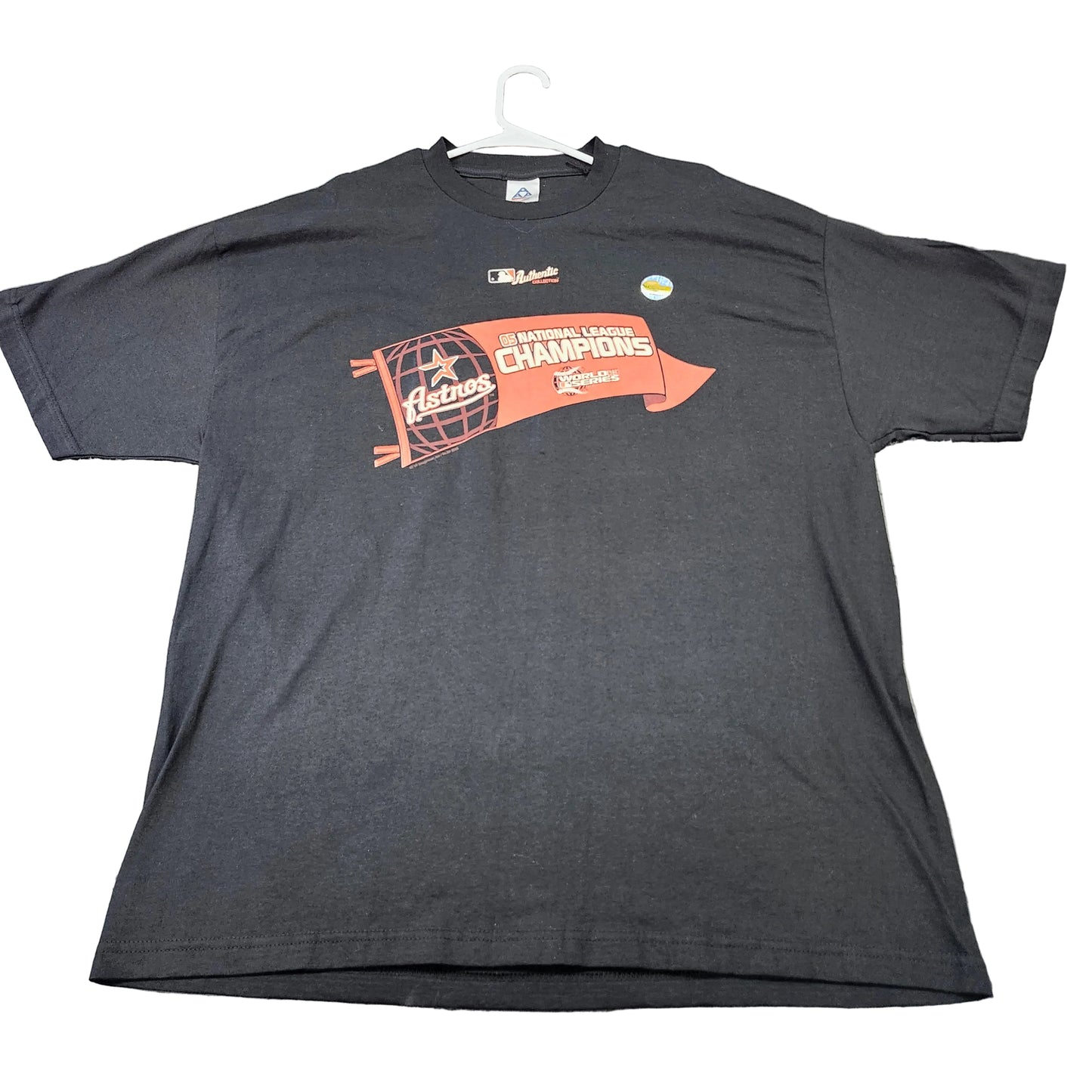 Vintage Houston Astros Shirt Mens 2XL Black MLB Baseball 05 NL Champions Alstyle