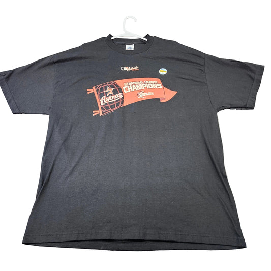 Vintage Houston Astros Shirt Mens 2XL Black MLB Baseball 05 NL Champions Alstyle