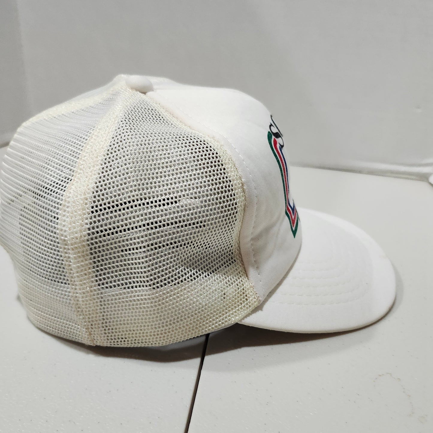 Vintage Sony Hat Cap Snap Back Mens One Size White Trucker 25 Years USA 80s