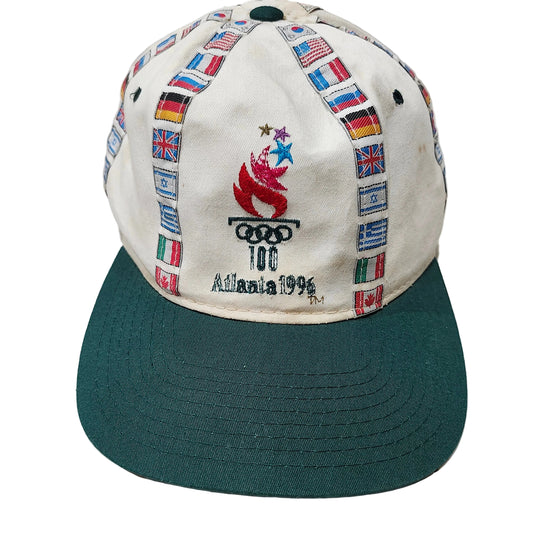 Vintage Atlanta 1996 Olympics Hat Cap Snap Back Mens One Size White Starter 90s