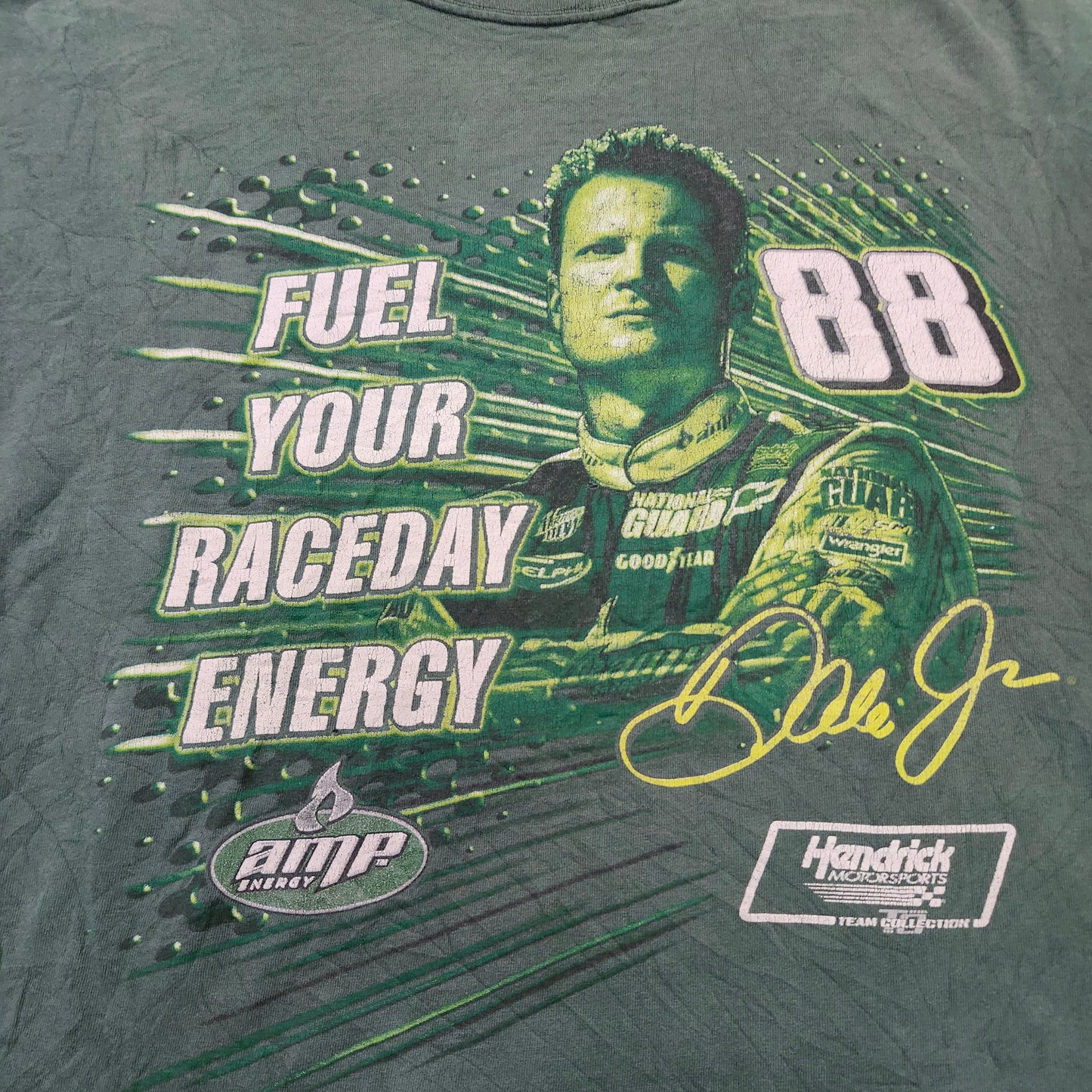 NASCAR Dale Earnhardt Jr 88 Amp Energy 2009 Tour Shirt Green Large Lg