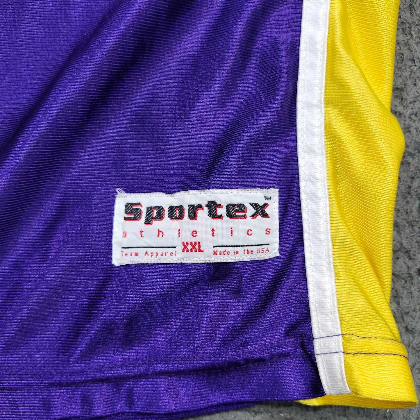 Tigers Basketball Jersey XXL Purple Yellow Made in USA Sportex Athletics