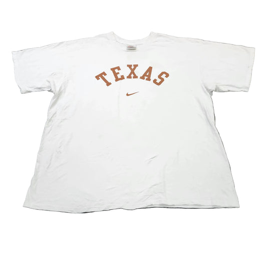 Vintage Nike Texas Longhorns T-Shirt Mens XL White Burnt Orange Arched Logo 90s