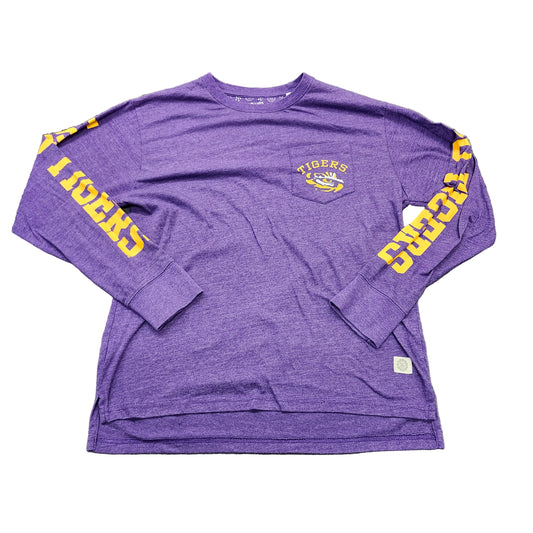 LSU Tigers Mens Medium Purple Long Sleeve Pocket T-Shirt NCAA