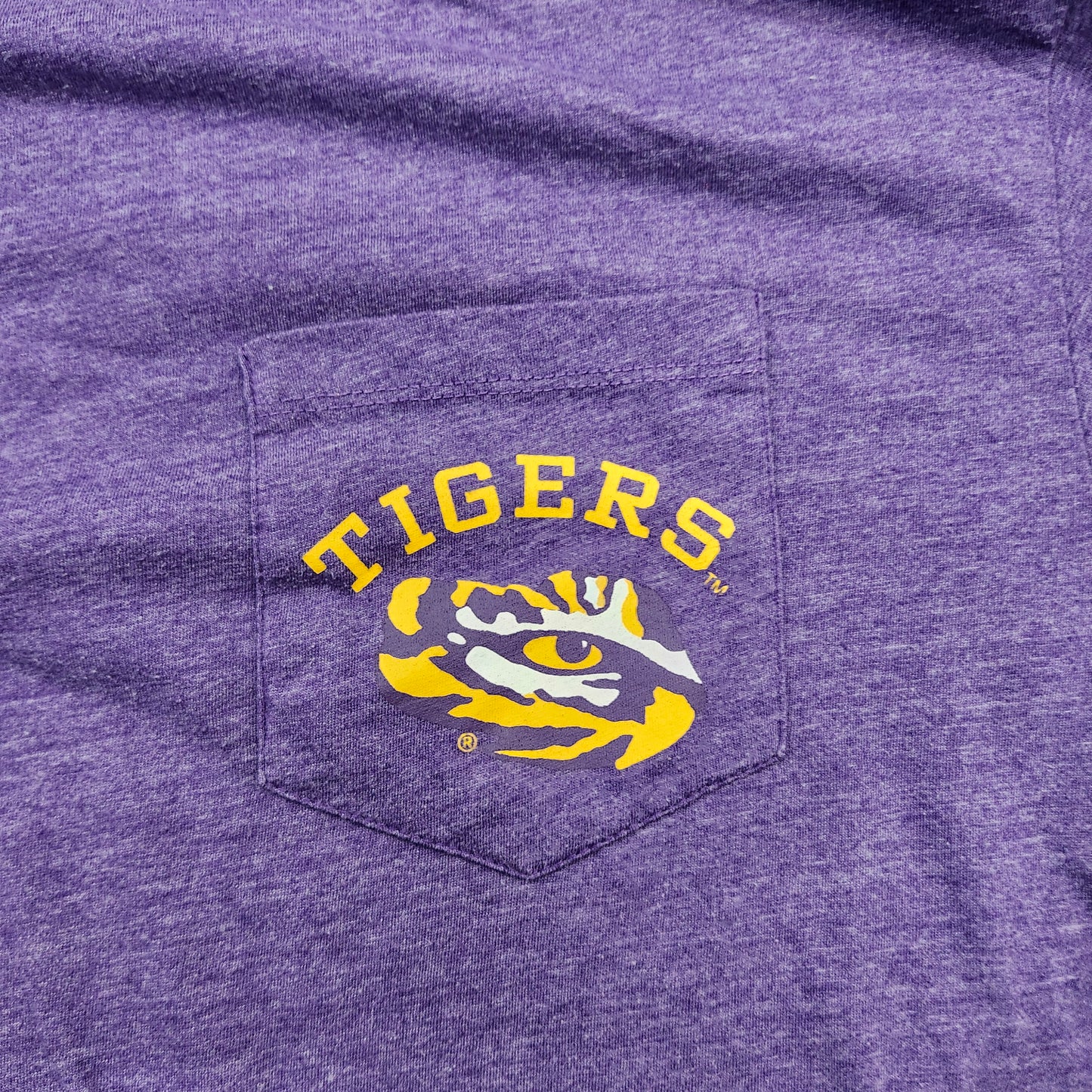 LSU Tigers Mens Medium Purple Long Sleeve Pocket T-Shirt NCAA