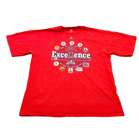 St Louis Cardinals Excellence 11X World Series Champions Red Shirt XL