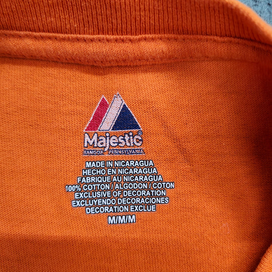 Houston Astros Shirt Mens M Orange MLB Baseball Majestic ASTROS Graphic Tee