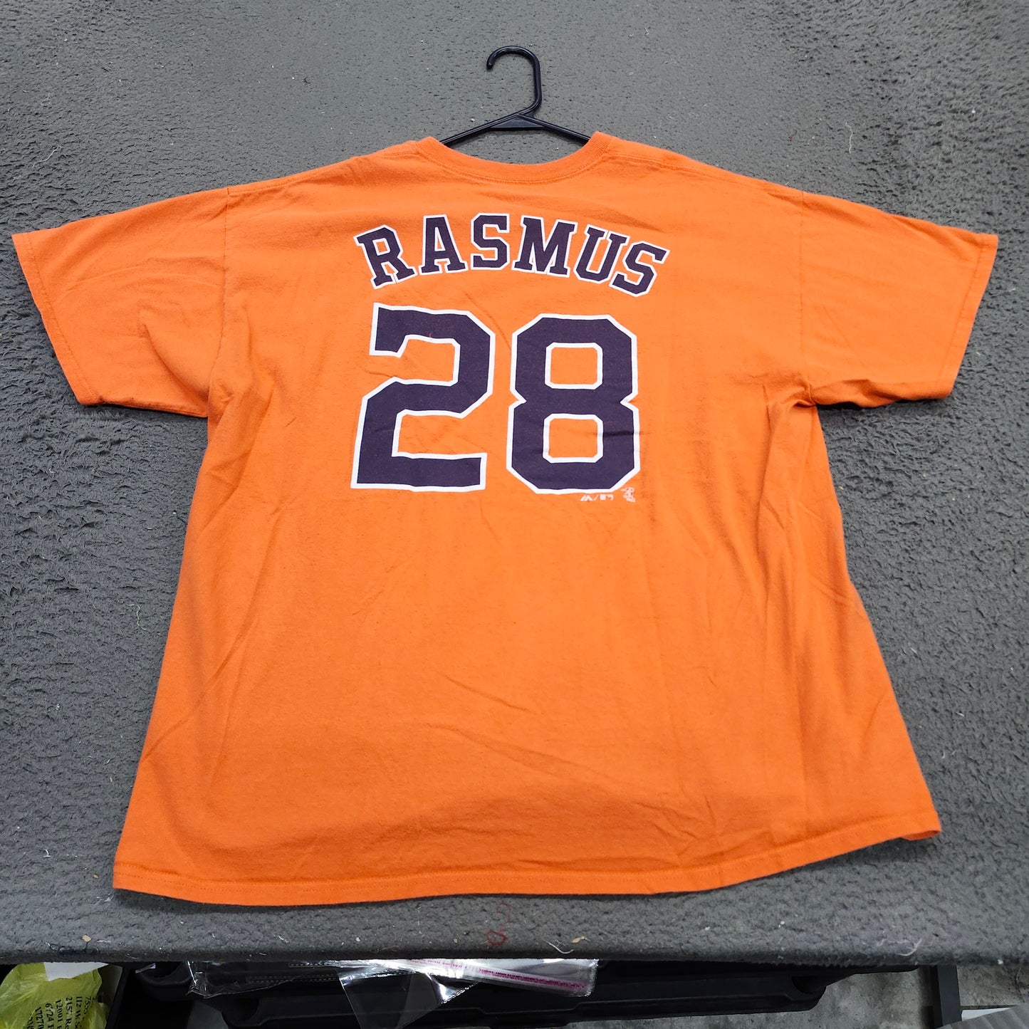 Houston Astros Shirt Mens XL Orange MLB Baseball Majestic Rasmus 28 Tee