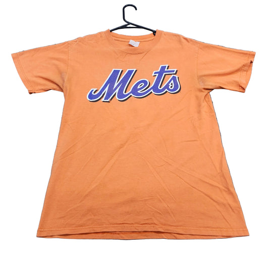 Vintage New York Mets Shirt Mens M Orange MLB Baseball Mike Piazza 31 Graphic Tee