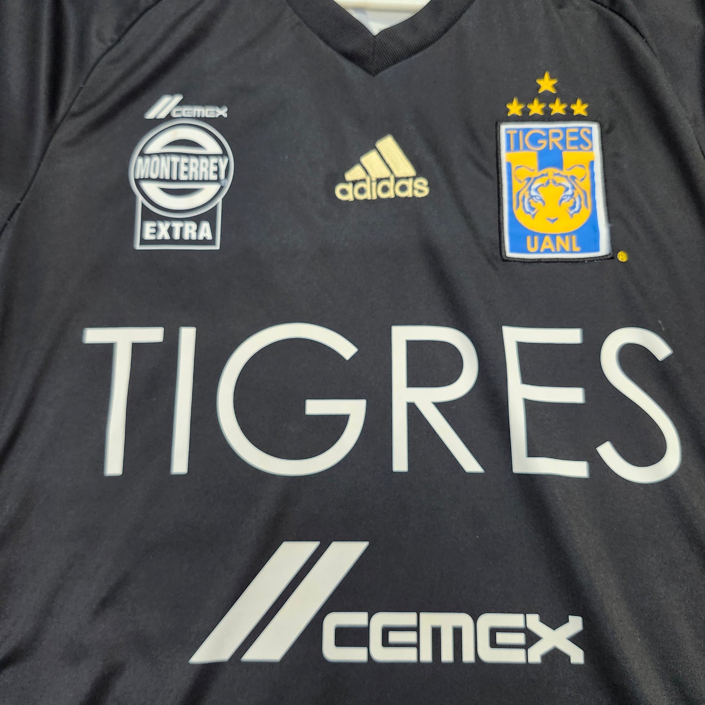 Tigres UANL Soccer Jersey Black Gold Climacool Cemex Adidas Mens Small S