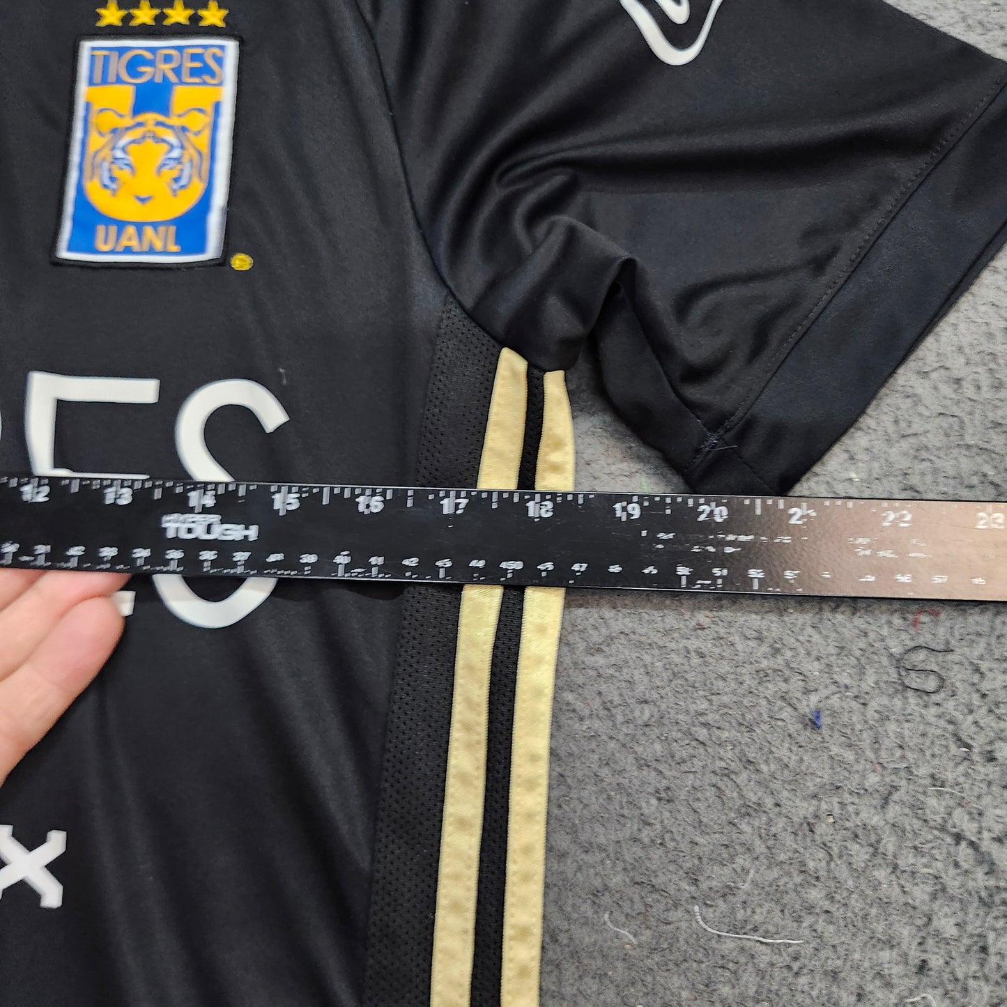 Tigres UANL Soccer Jersey Black Gold Climacool Cemex Adidas Mens Small S