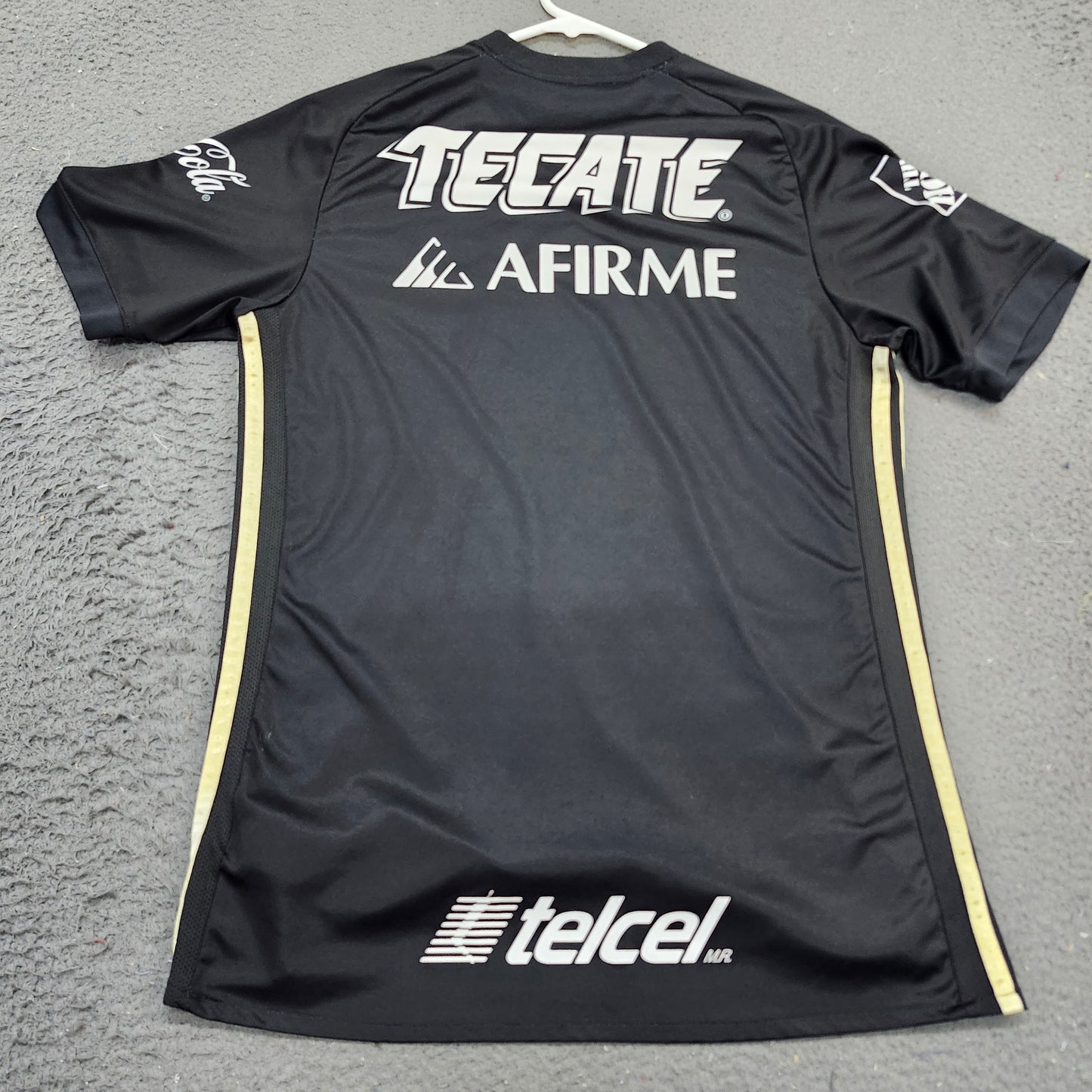 Tigres UANL Soccer Jersey Black Gold Climacool Cemex Adidas Mens Small S