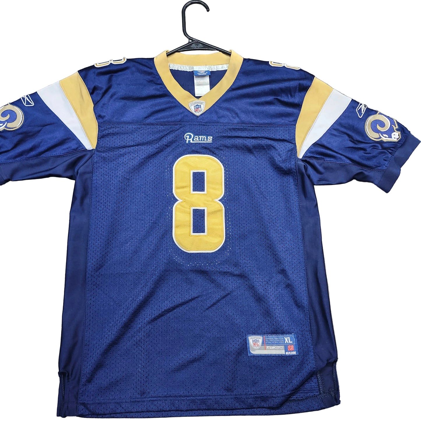 St. Louis Rams Sam Bradford 8 Jersey Youth XL Reebok NFL Blue Gold Football