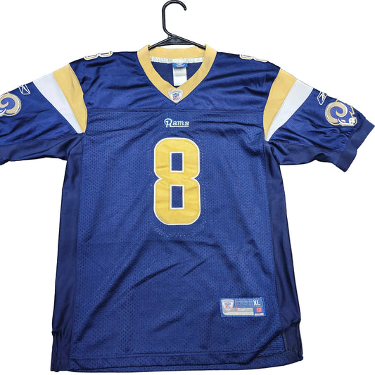St. Louis Rams Sam Bradford 8 Jersey Youth XL Reebok NFL Blue Gold Football