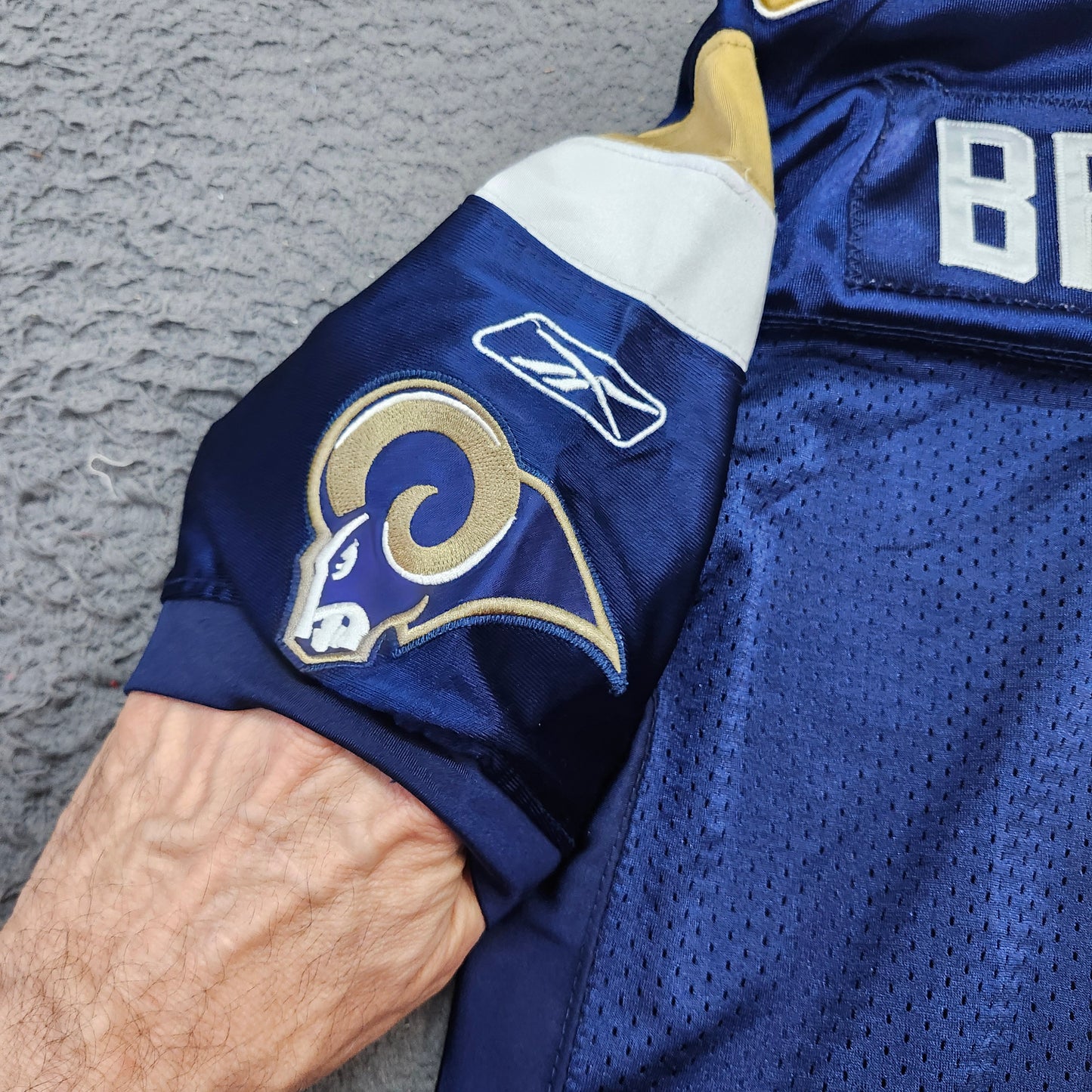 St. Louis Rams Sam Bradford 8 Jersey Youth XL Reebok NFL Blue Gold Football
