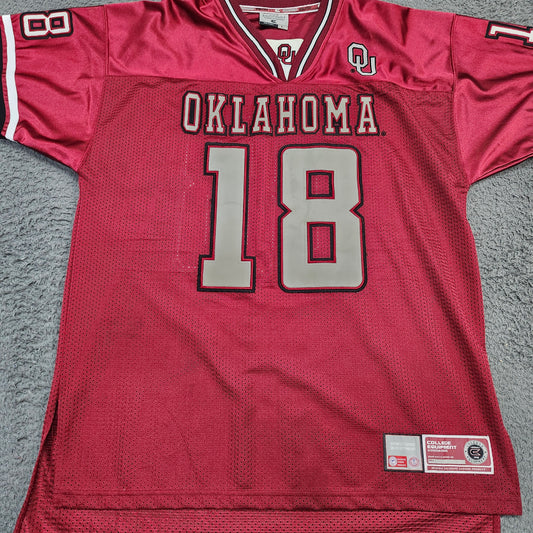 Oklahoma Sooners 18 Football Jersey Colosseum Mens Large Crimson Red NCAA Mesh