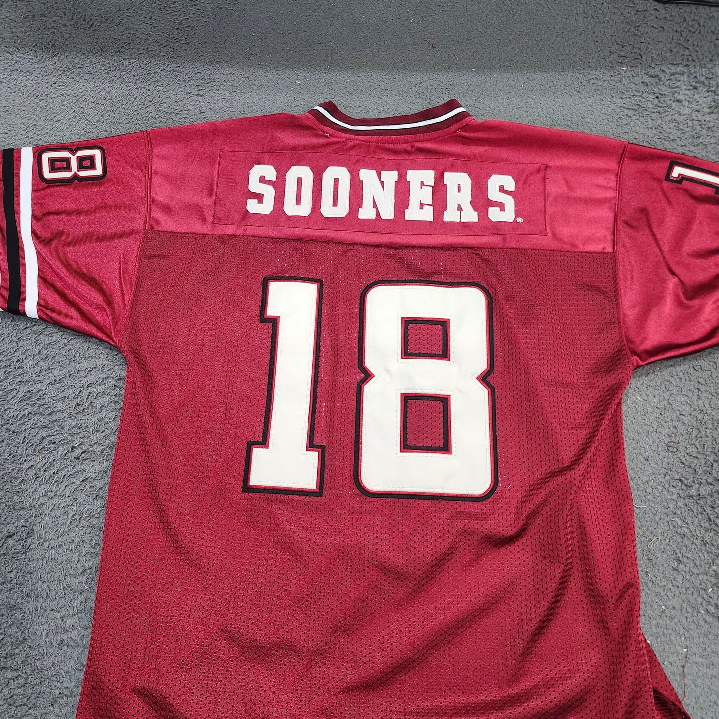 Oklahoma Sooners 18 Football Jersey Colosseum Mens Large Crimson Red NCAA Mesh
