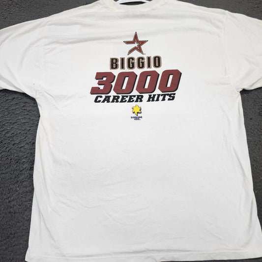 Craig Biggio Houston Astros 3000 Career Hits Jerzees Mens  White T-Shirt XL