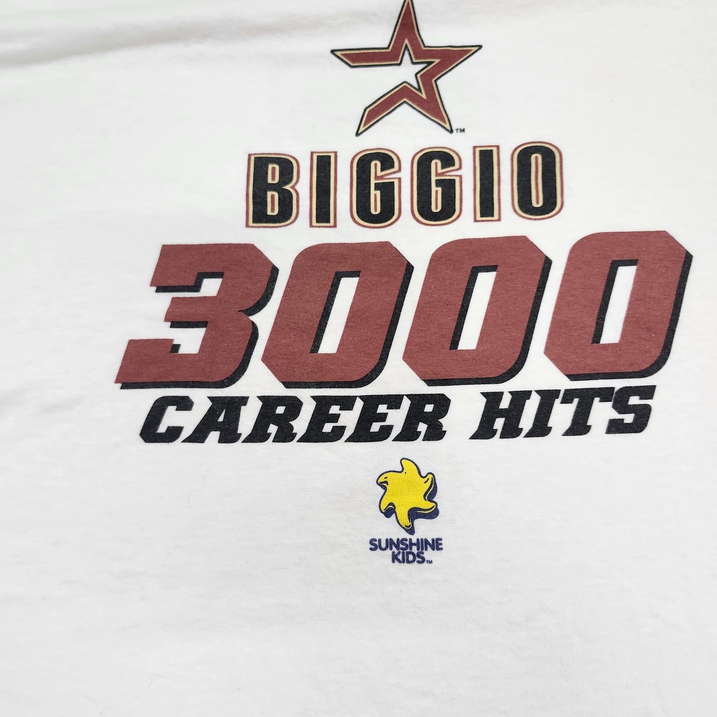 Craig Biggio Houston Astros 3000 Career Hits Jerzees Mens  White T-Shirt XL