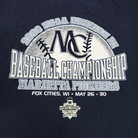 Champion Mens 2006 NCAA Division III Baseball Marietta Pioneers T-Shirt Blue XL