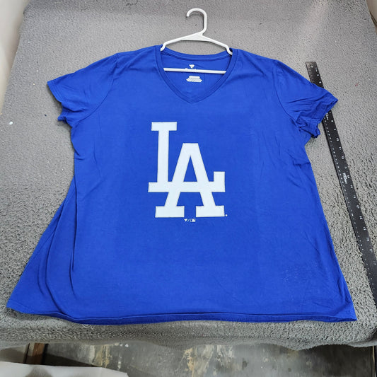 Los Angeles Dodgers Shirt Womens 2XL Blue MLB Baseball Fanatics Kershaw Tee