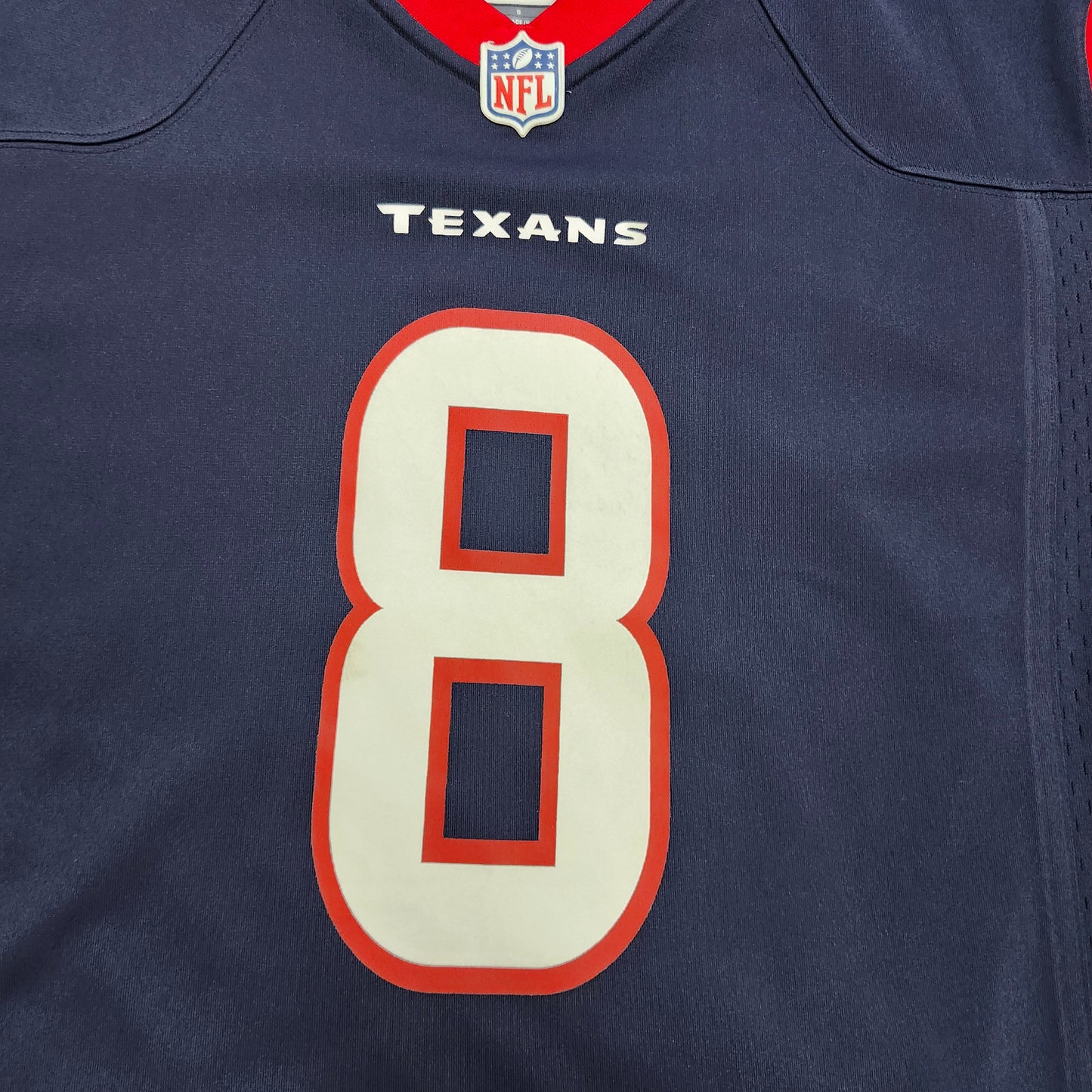 Nike Houston Texans NFL On Field Jersey Navy Blue Red Number 8 Mens Large L
