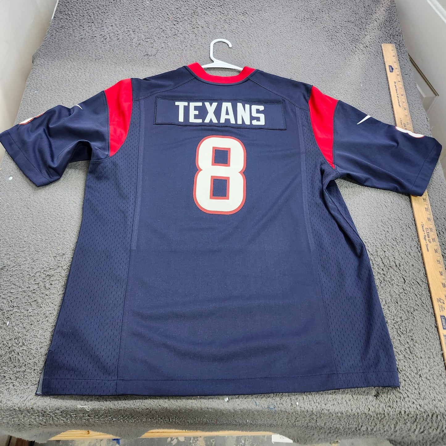 Nike Houston Texans NFL On Field Jersey Navy Blue Red Number 8 Mens Large L