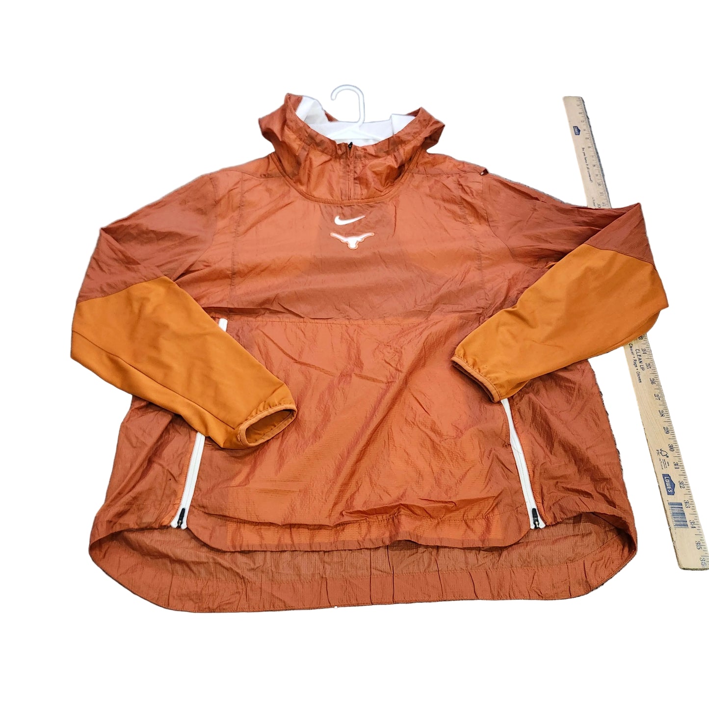 Nike Texas Longhorns Mens XL Burnt Orange Hooded Quarter Zip Windbreaker Jacket