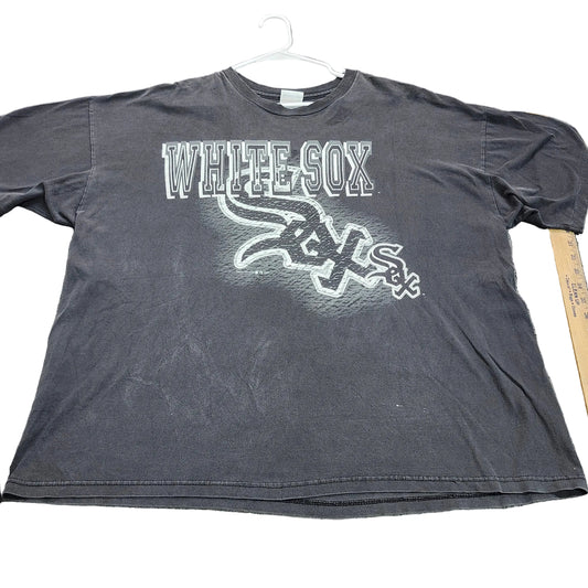 Vintage 1997 Chicago White Sox Hanes Heavyweight T-Shirt XXL Faded Black MLB