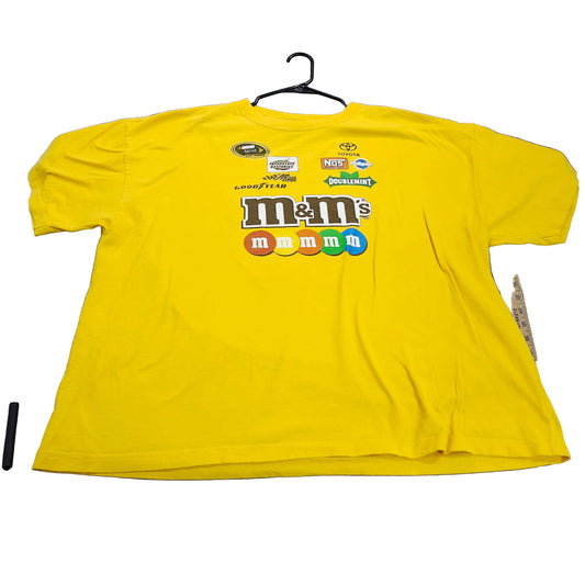 Chase Authentics NASCAR Kyle Busch 18 M&M's Racing T-Shirt Yellow 3XL Mens