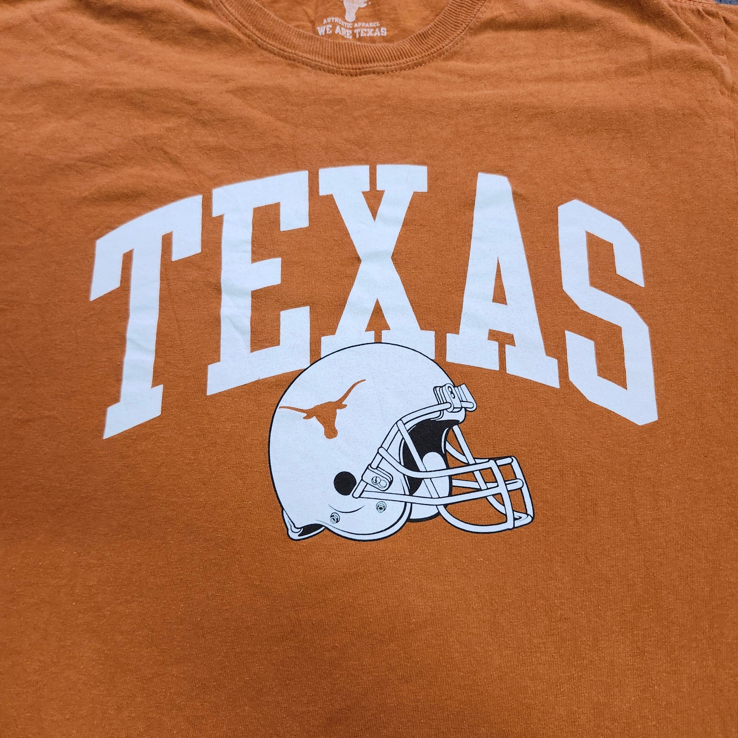 We Are Texas Longhorns Burnt Orange Football Helmet Graphic T-Shirt Mens Medium