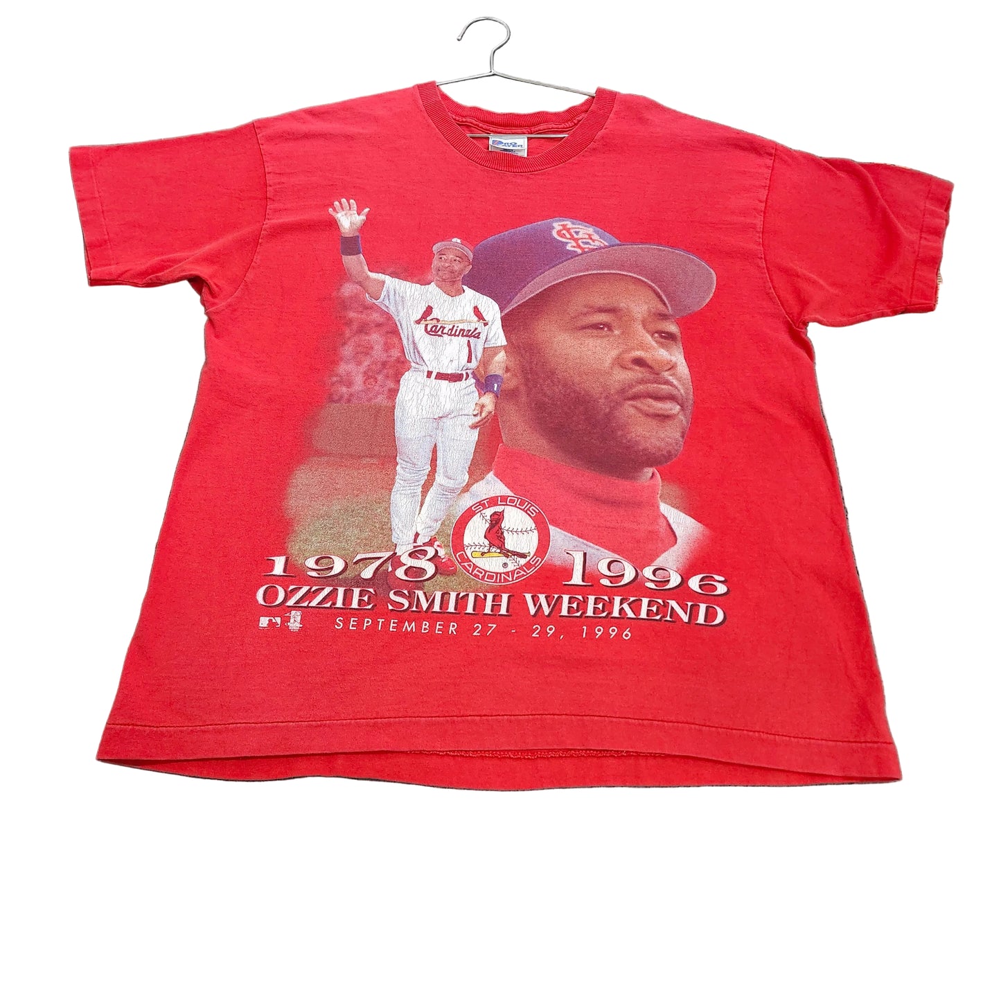 Vintage 1996 Ozzie Smith Weekend T Shirt St Louis Cardinals Pro Player Made USA Large