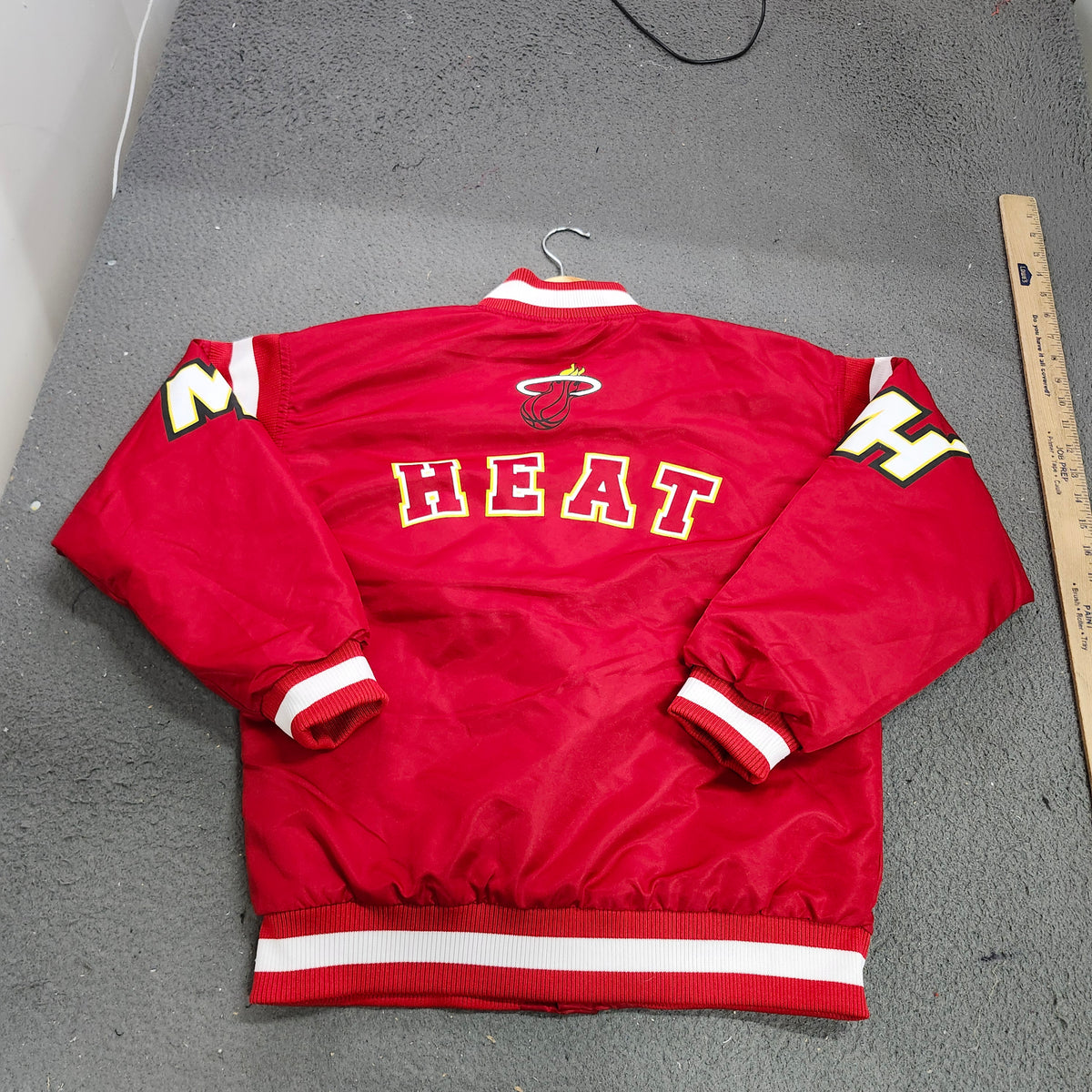 Miami Heat Ultra Game Satin Varsity Jacket Youth XL 14-16 Red NBA