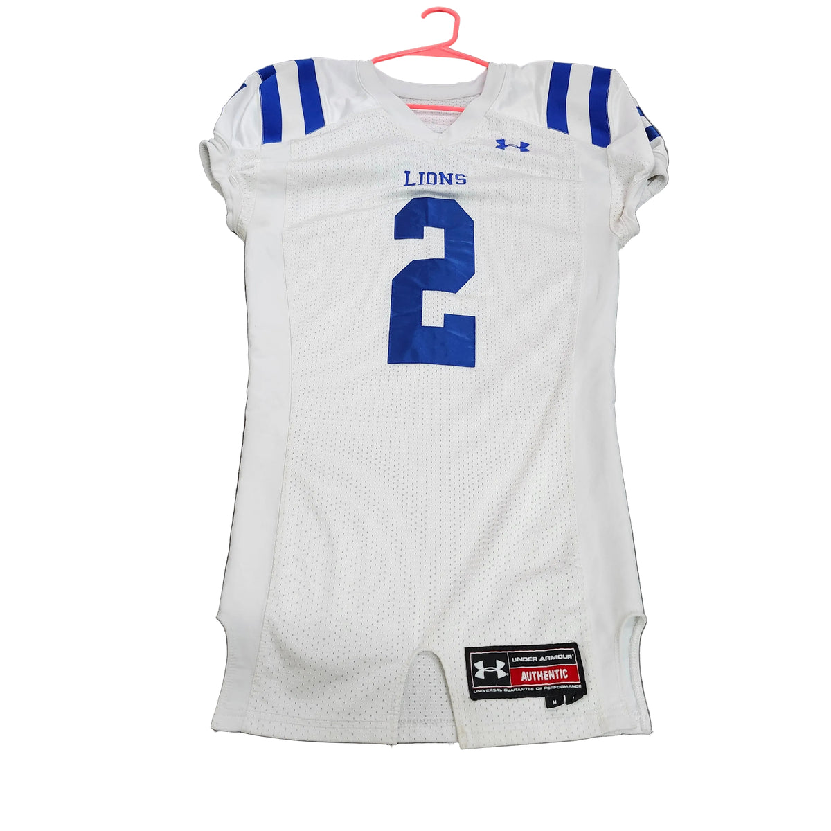 Under Armour Authentic Jersey Shirt Mens Medium White Lions 2 Football Mesh