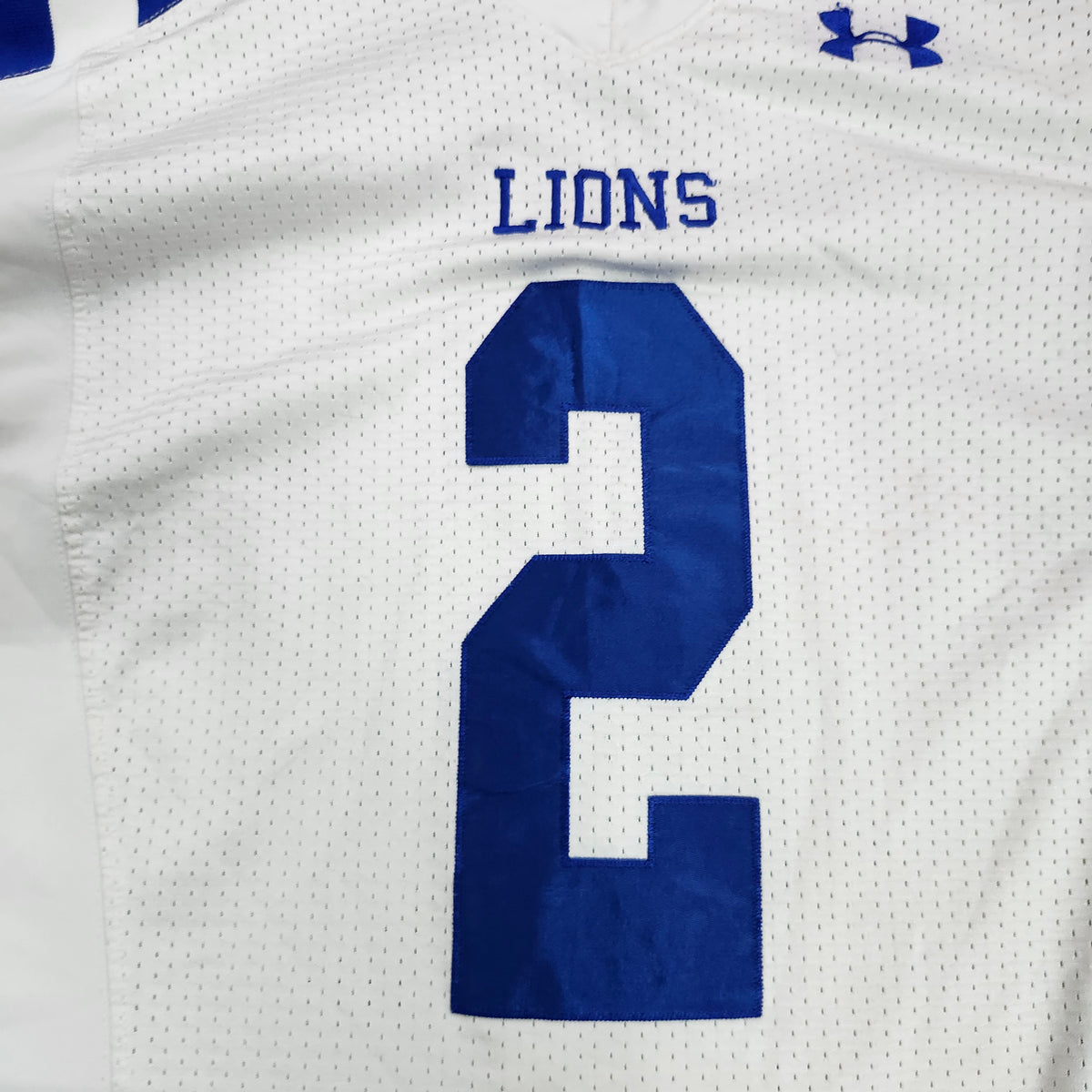 Under Armour Authentic Jersey Shirt Mens Medium White Lions 2 Football Mesh