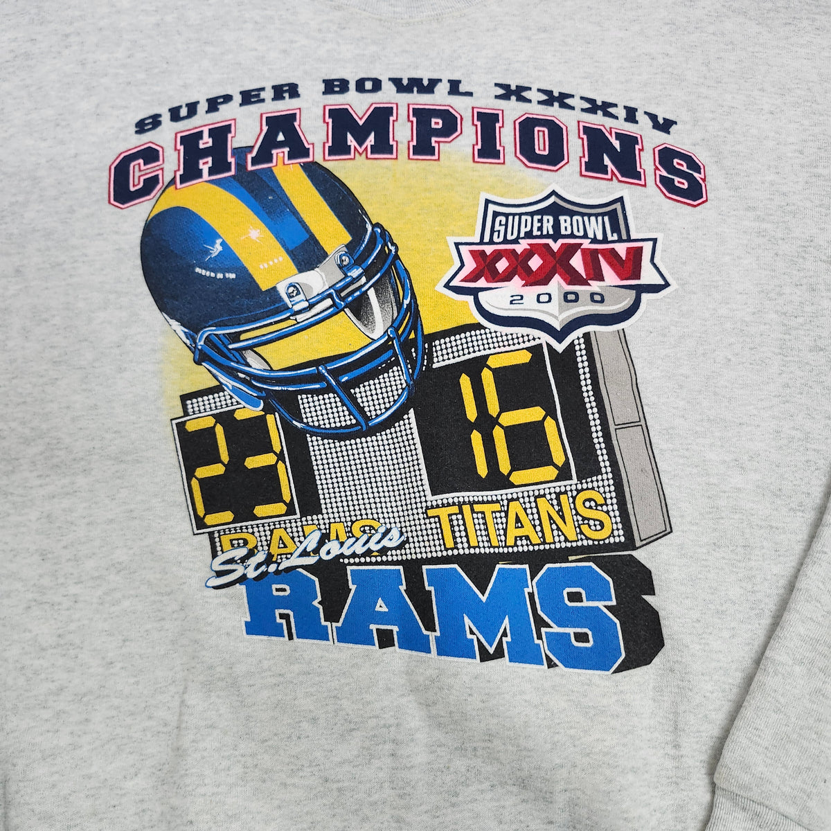 Vintage 2000 St Louis Rams Super Bowl XXXIV Champions Sweatshirt XL NFL